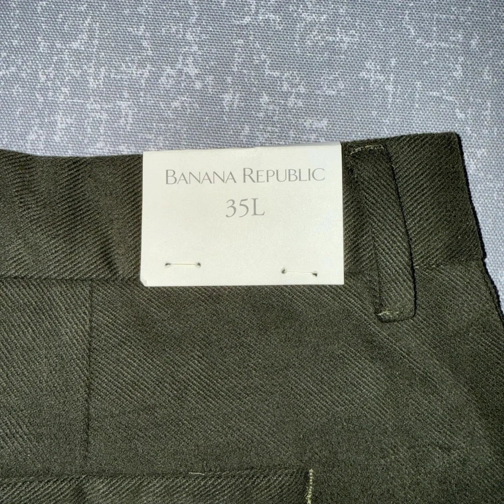 Banana Republic Chino Pants Mens 35x34 Green Cotton Straight Leg 5-Pocket Casual